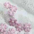 Bicolour Flower Knitted 3D Mesh Embroidery Lace Fabric